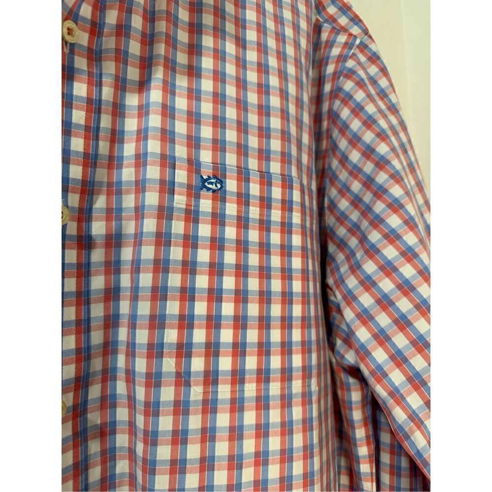 Southern Tide mens blue pink white plaid button long sleeve shirt Large #42-1067 - Picture 3 of 6